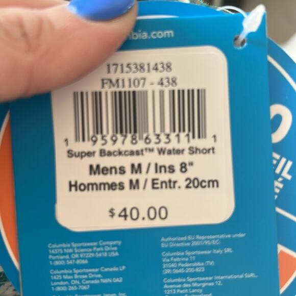 Mens Columbia Super Backcast Watershort Size Medium , Inseam 8" - Picture 9 of 10